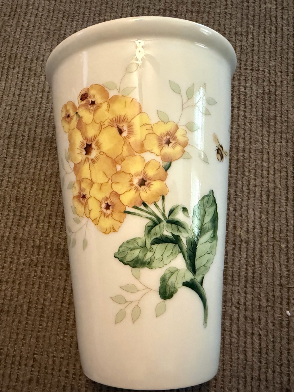 Yellow Floral Ceramic Travel Mug